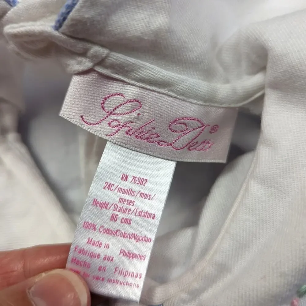 Sophie Dess Dress Girls Size 24m Blue Gingham Pinafore